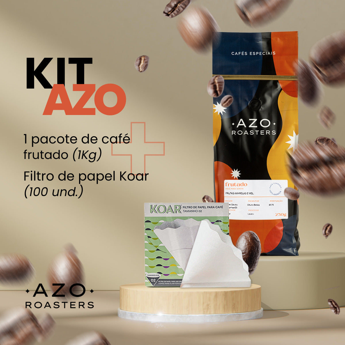 Kit Café Perfil Frutado 1 Kg + Filtro 100 UN Koar