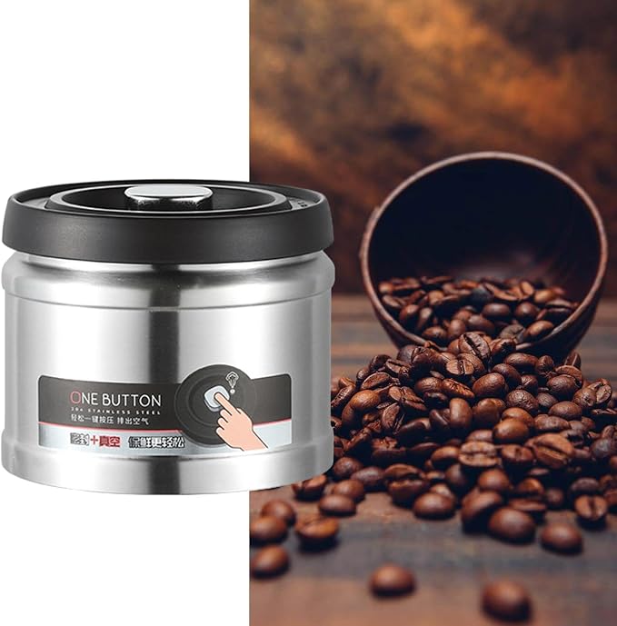 Baoblaze Canister de café hermético, organizador de armazenamento de café, jarro selado a vácuo multiuso para grãos