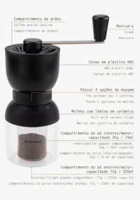 Moedor De Café Com Moinho Em Cerâmica Tramontina Cor Preto