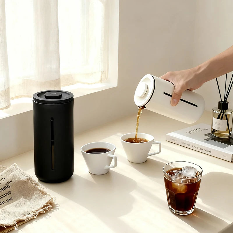 Prensa Francesa TimeMore 450ml com café coado, demonstração de utilização para single origin