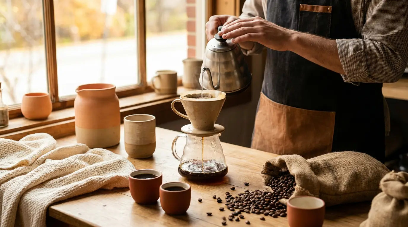 Café sendo preparado